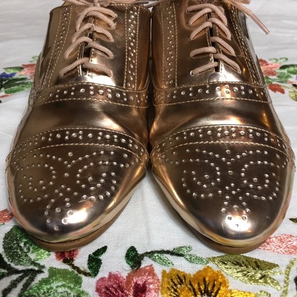 J. Crew Shoes - J. Crew Rose Gold Metallic Oxford Shoes Mirror